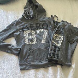 Aeropostale Gray Hoodie Set XS
